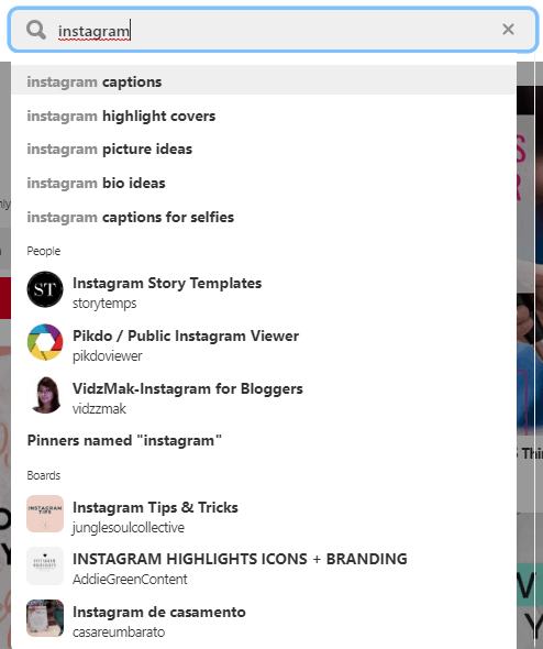 Instagram search