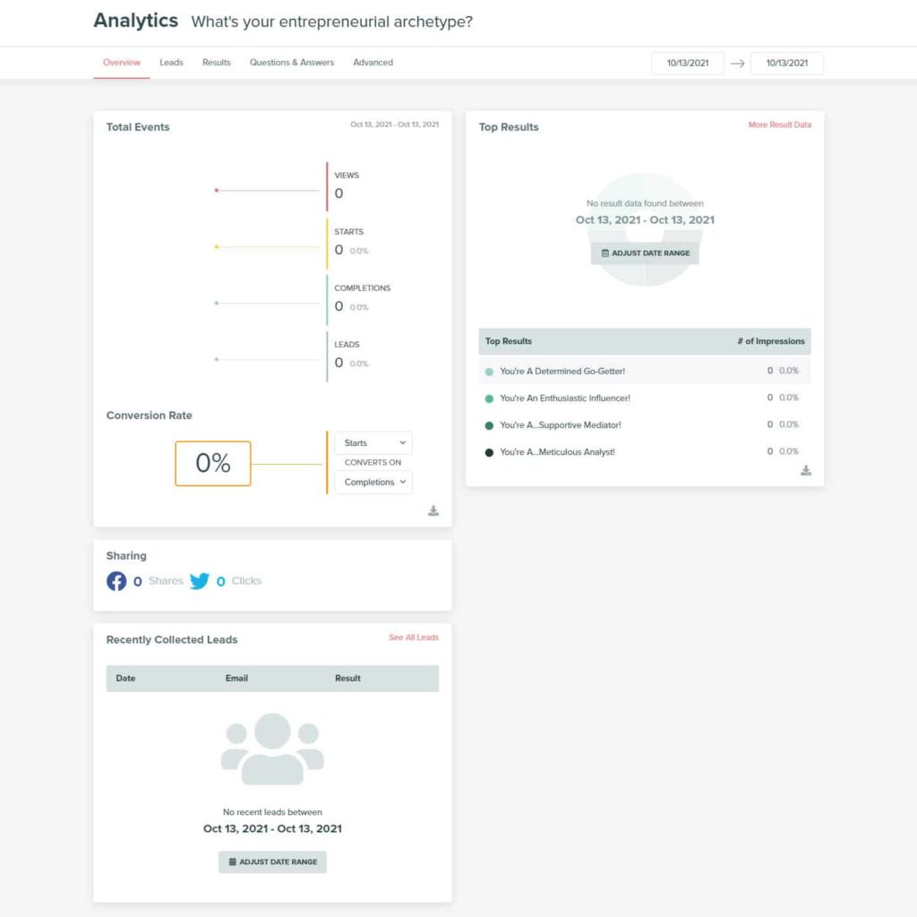 Quiz analytics